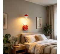 TZSMUM LED Creativo Lámpara de Pared con 120° Sensor de Movimiento Luz de Pared USB Recargable Magnética Aplique de Pared 3000K/4000K/6000K Regulable para Dormitorio Pasillo (1 Pieza,Rojo)