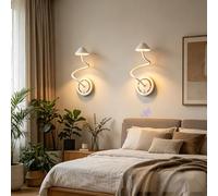 TZSMUM LED Creativo Lámpara de Pared con 120° Sensor de Movimiento Luz de Pared USB Recargable Magnética Aplique de Pared 3000K/4000K/6000K Regulable para Dormitorio Pasillo (2 Piezas,Blanco)