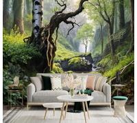 Tzxztt Bosque Musgo Rocas Árboles Centenarios Valle Verde Papel Pintado 3D Seda Texturizada Primera Calidad Neutros Material Ideal Para SalóN Dormitorio-200cm×140cm