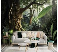 Tzxztt Frondoso Verde Enredaderas Hojas Bosque Papel Pintado 3D Seda Texturizada Primera Calidad Neutros Material Ideal Para SalóN Dormitorio-150cm×105cm