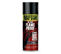 U-POL RAPTOR Flameproof | ignífugo | resistente al calor hasta 1000 °C | Spray de pintura térmica | Protección para escape, motor y colector de escape contra el óxido | secado rápido (negro negro mate