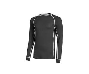 U-Power ALPIN, camiseta clásica ajustada, ropa de trabajo para hombre, cuello redondo, manga corta, cómoda, informal, ropa de verano - Black Carbon L