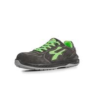 U-POWER Don't Worry... BE Happy! Zapatos de Seguridad de Trabajo, Hombre, Gris Plomo/Verde Fluor, 37 EU