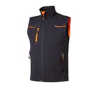 U-Power Chaleco de trabajo SATURN hombre con zip, impermeable, transpirable, 90% nylon 10% spandex