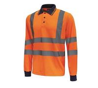 U-Power HL167OF-S HL167OF-S-Polo Manga Larga Alta Visibilidad Gama HI-Light Modelo Haze Orange Fluo Conf=3 Pz Talla S