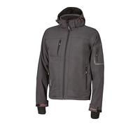 U-Power Metropolis - Chaqueta de forro polar suave para hombre, ropa informal de invierno, tejido elástico con capucha, impermeable, a prueba de viento, abrigo acolchado con cremallera completa - Grey Meteorite XL