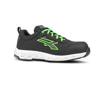 U-Power Zapatillas de seguridad de trabajo Don't Worry... BE Happy! Hombre Negro/Verde Fluor 39 EU