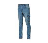 U-Power Pantalón de trabajo JAM – Slim, bolsillo rodillera, 5 bolsillos, cierre YKK, 98% algodón