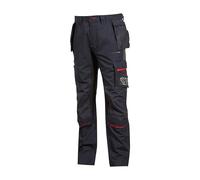 U-Power RACE, pantalón de trabajo para hombre, pantalón cargo con cintura elástica, con bolsillos para rodilleras, multibolsillos, tela cómoda, ropa exterior resistente y duradera - Deep Blue 44