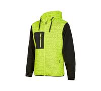 U-Power Rainbow, Full Zip Sweatshirt, with Large Pockets, Soft Fleece, Cotton Stretch Fabric, High Collar, Adjustable Hood, Comfortable Winterwear - YELLOW FLUO XL