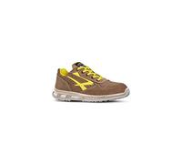 U-Power - Zapatillas de seguridad bajas ligeras y cómodas Adventure - Ambientes secos - S1P SRC ESD, marrón y amarillo, 43 EU