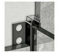 U profundo de aluminio 2 Piezas De Canal Fijo Tipo F Para Vidrio, Riel Con Base En Forma De U Para Puertas Sin Marco, Perfil De Remate Para Mamparas De Ducha.(F Type Black,Fit 0.4"/1cm glass)