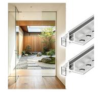 U profundo de aluminio Perfil de remate de borde de vidrio para mampara de balcón, Perfil fijo para paneles de ducha con vidrio de 12 mm de espesor(Silver,150cm/4.9ft)