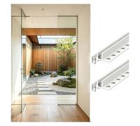 U profundo de aluminio Perfil de remate de borde de vidrio para mampara de balcón, Perfil fijo para paneles de ducha con vidrio de 12 mm de espesor(White,60cm/1.97ft)