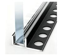 U profundo de aluminio Perfil En F Para Vidrio De 12mm Con Almohadilla De Goma, Tira De Remate Impermeable Para Mampara De Baño.(L 130cm (4 1/5′),W 10mm(3/8"))