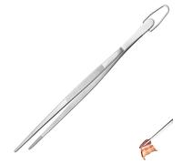 U-Taste Pinza de Cocina 30 cm - Acero Inoxidable 18/8 Alimentario, Soldadura Sin Juntas Robusta y Fuerza de Sujeción Mejorada - Para Hornear, Servir, Decorar y Emplatar (Punta Afilada, Plateado)