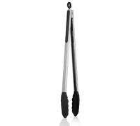 U-Taste Pinzas cocina silicona, resistente calor 250℃, 41cm, Negro | Puntas de Goma Antiadherentes Firmemente Selladas, Mango de Acero y Bloqueo Suave para Barbacoa