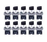 Uadme 1 NO Selector Interruptor Giratorio 2 Posiciones, 10PCS Interruptores de Bloqueo 600V 10A, Rotary Switch para Control de Máquina
