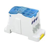 Uadme Caja de Distribución Bloque de Terminales Electricos Carril DIN, UKK 690V Cajas de Conexiones de Alimentación Universal para Gabinetes de Distribución de Energía (Azul, 160A)