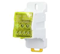 Uadme Caja de Distribución Bloque de Terminales Electricos Carril DIN, UKK 690V Cajas de Conexiones de Alimentación Universal para Gabinetes de Distribución de Energía (Amarillo, 80A)