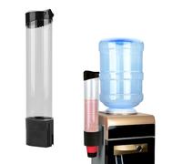 Uadme Dispensador de Vasos Desechables, Soporte de Vaso de Pared de Plástico One Touch, Portavasos de Papel, 60-80 Tazas de 7,5cm Diámetro, para Hogar Oficina Restaurante (Negro)