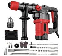 Uadme Taladro Percutor SDS Plus con Cable 1300W 6J Energía de Impacto | 6 Velocidad 0-4000RPM, Portabrocas de 13MM, Martillo Demoledor 3 en 1 para Concreto, Metal y Madera
