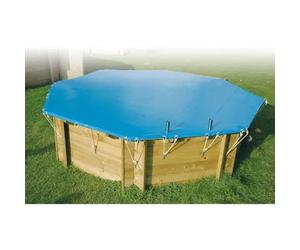 Ubbink Cobertor de invierno y seguridad para piscina de madera Rectangular 200x350