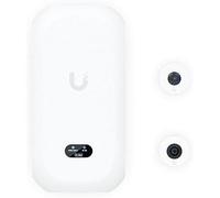 Ubiquiti AI Theta 8MP Wide Angle and 12MP Fisheye Camera, durable outdoor camera with dual lens, flexible design, CE certified for robust quality in outdoor use.