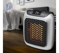 UBOON Mini calefactor de enchufe, temperatura ajustable: 15ºC-32ºC, potencia 800W y mando a distancia.