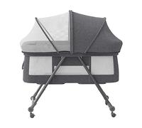UBRAVOO Grab-and-go Cuna de Viaje, Cuna para Bebe Plegable con Colchon I Ruedas I Bolsa de Viaje I Mosquitera, Cuna Bebe | Cuna Mecedora Transformable, Bravo Pro, Gris