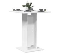 UBVNFGMK Mesa alta blanca 60 x 60 x 75 cm de madera, mesa de bistró como mesa de cocina o mesa de comedor pequeña, estable y fácil de limpiar, fácil montaje