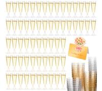 UCAMP Copas de Champán,60 x 150ml Copas de Vino,Flautas de Champán con Brillos Dorados y Plateados,Flautas de Champagne Resistentes y Reutilizables para Boda Cumpleaños Fiesta Picnics