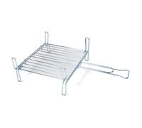 UD - Parrilla Doble para Barbacoa 25-50x35-50CM| Rejilla Metálica con Patas y Mango Plegable | Ideal para Carne, Pescado y Verduras