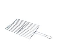 UD - Parrilla Doble para Barbacoa | Rejilla Metálica y Mango Plegable | Ideal para Carne, Pescado y Verduras