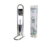 UD - Portarrollos y Escobillero de Acero Inoxidable 2 en 1 | 81cm de Altura | Diseño Elegante y Compacto para Baño