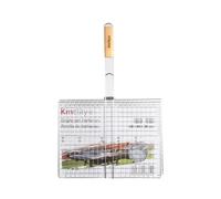 UD - Rejilla para Barbacoa de Acero Inoxidable con Mango de Madera - Estilo normal 22-40x31-40CM - Parrilla Antiadherente para todo- Kmt Style