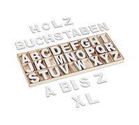 UD -Set 12 Letras de Madera 11 cm con Tinta Blanca - Letras A-Z para Decoración y Manualidades
