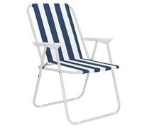 UD - Silla Plegable de Playa o Jardín - AZUL, Estructura de Acero, Soporta Hasta 120 kg