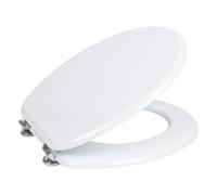 UD - Tapa WC de Madera Blanca 37x43cm | Asiento Universal con Bisagras Ajustables - Fácil Instalación, Resistente y Cómodo