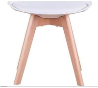 Uderkiny Sillas de Comedor Tulip con Patas de Madera (Par) | Diseño Escandinavo, Asiento Blanco, Patas de Haya, Set de 2 Sillas, Uso en Comedor
