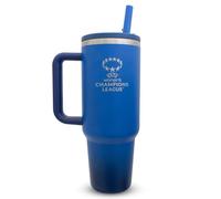 UEFA Women's Champions League - Botella térmica de 1.134 g, 1.13 L, producto oficial de la UW otella de agua con popote y asa integrados, taza de viaje aislada de doble pared, acero inoxidable