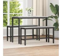 UERNGFTKM Bancos de comedor Sonoma gris de 100 cm de madera con patas de acero, juego de 2 unidades, 100 x 32,5 x 48,5 cm, diseño sin respaldo para comedor, salón o dormitorio