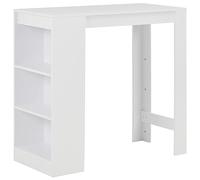 UERNGFTKM Mesa alta blanca 110 x 50 x 103 cm con estante | Estantería de almacenamiento de 3 niveles de madera, estable, ahorra espacio, para cocina o comedor