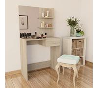 UERNGFTKM Tocador con cajón y sistema de estantería, 75 x 40 x 141 cm, tocador de madera con bordes de PVC, diseño moderno para dormitorio, fácil montaje con kit de montaje