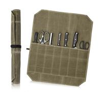UESDU Bolsas para cuchillos para chefs, bolsa de cuchillos de chef con 7 ranuras, bolsa de rollo de cuchillos encerada pesada para viajes, camping, senderismo, cuchillos de cocina, bolsa enrollable