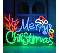 UExnkj-Y Merry Christmas Señal de Neón Letrero de neón de Feliz Navidad Luces de Neón Navideñas Regulables por USB para el Hogar, Sala de Etar, Año Nuevo, Fiesta de Navidad, Decoración Navideña