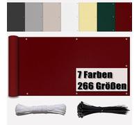 Ufamiluk Mallas ocultacion Exterior 70cm Protección UV PVC 200 g/m² con Ataduras de Cables celosia para Balcon para balcón Jardín Vallas barreras de Animales Vino Rojo 70x500cm