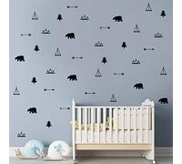 ufengke Pegatinas de Pared Animales del Bosque Nórdico Vinilos Adhesivas Pared Árbol Osos Decorativos para Dormitorio Habitación Infantiles