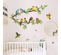 ufengke Pegatinas de Pared Pájaros del Petirrojo Vinilos Adhesivas Pared Rama de Árbol para Dormitorio Guardería Habitación Infantiles Niños