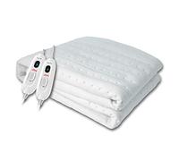 Ufesa Flexy Heat CME Calientacamas Eléctrico Doble, 150x130cm, 2x60W, Reversible, 3 Niveles de Temperatura, Apagado Automático, Manta Térmica, Calefacción de Cama, Lavable, Blanco